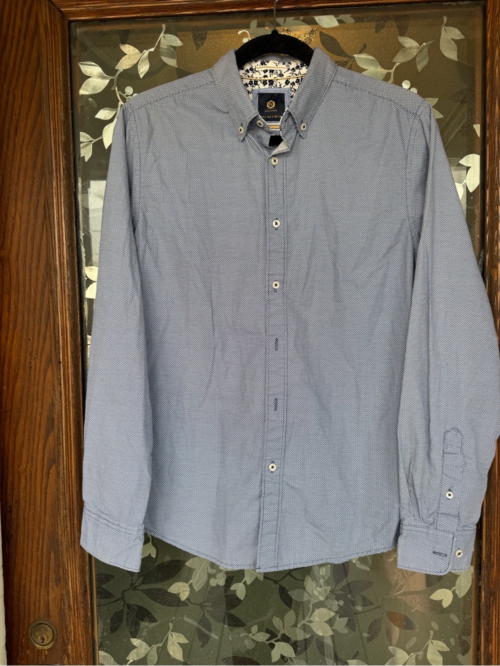 Denim & Flower Ricky Singh Men's S Blue Cotton Button-Down Shirt Preppy